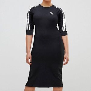 3/4 Sleeve Adidas Originals Black 3 Stripe Dress